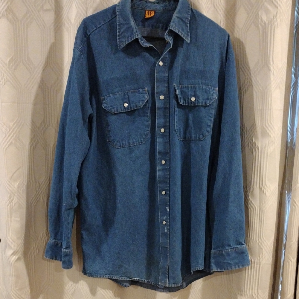 Big Ben Casual Blue Denim Pearl Snap Shirt 2XL